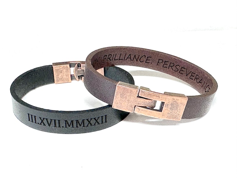 Hidden Message Bracelet Hidden Message Jewelry for Men Secret Message Leather Bracelet for Boyfriend Husband Friend Hidden Engraved Bracelet image 3
