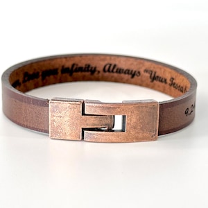 Personalized Leather Bracelet: Engraved Secret Message Cuff