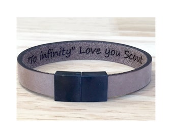 FREE SHIPPING-Leather Bracelet,Stainless Steel Bracelet,Personalized Leather Bracelet,Mens Leather Bracelets,Custom Leather Bracelet,Unisex