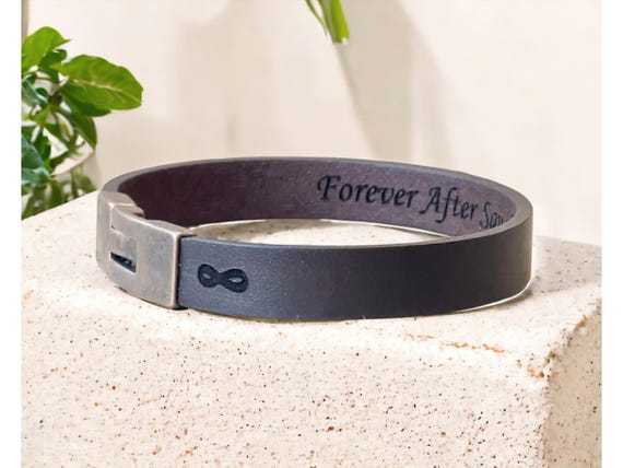 Engraved leather bracelet with a massive 381-favorite count — the clear crowd-proven winner of this category, indicating genuinely satisfying craft quality and repeat gifters.