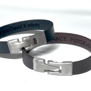 Hidden Message Bracelet Hidden Message Jewelry for Men Secret Message Leather Bracelet for Boyfriend Husband Friend Hidden Engraved Bracelet image 4