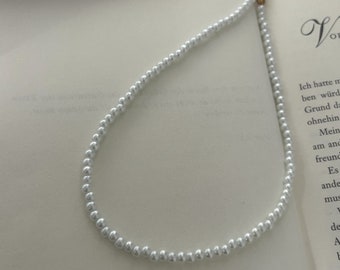 Collier choker perlé - collier de perles de verre - collier de perles blanches - boho - cadeau pour elle