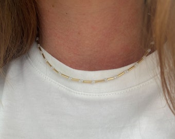 Golden pearl necklace - necklace in gold - white / thin pearl necklace - gift - boho