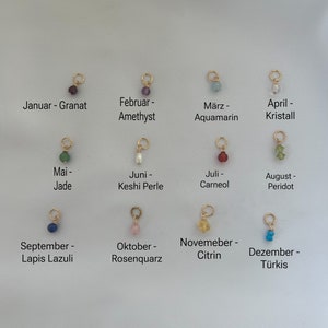 Anhänger / Charm für Creole GOLD Birthstone Edition einzelne Geburtsstein Charms für Ohrringe zum einhängen Boho Mix&Match Bild 4