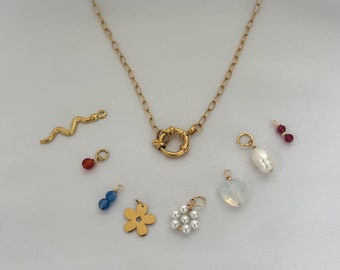 Necklace to put together yourself and individual charms to hang - Necklace with spring ring and pendant - Boho - Mix&Match