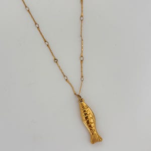 Collar con colgante de pez, collar de verano con colgante de palo, - mar - regalo para ella - boho