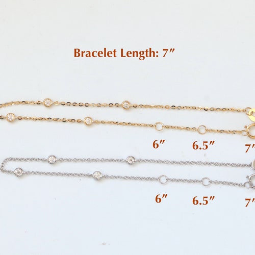 Solid Gold Diamond Bezel Station shops Bracelet, Satellite Chain Bracelet, Dainty Gold Layering Bracelet, Moissanite Bracelet, Minimalist Bracelet