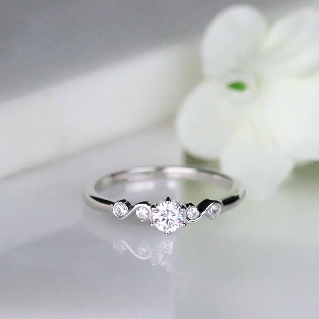 Buyee 925 Sterling Silver Wedding Ring Light White Zircon Elegant Sweet  Ring Finger for Women Girl Classic Jewelry Circle