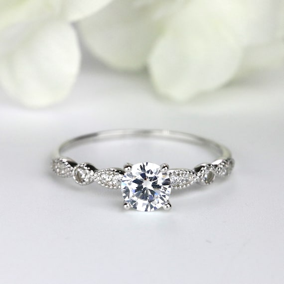 Delicate 925 Sterling Silver Solitaire Cubic Zirconia CZ Wedding Engagement  Rings - China Silver Ring and Engagement Ring price | Made-in-China.com