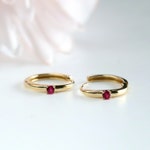 Ruby Huggie Earrings