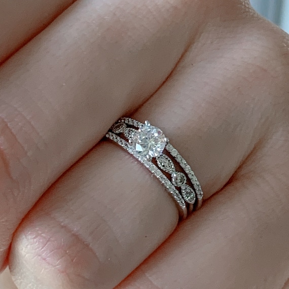 Milgrain marquise and clearance dot wedding band