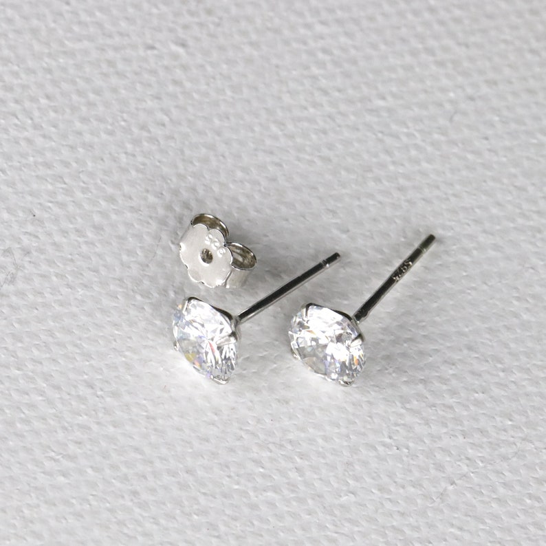 Solid Silver Round Stud Earrings Everyday Studs Minimalist Etsy