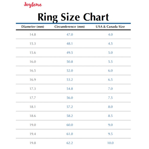 Ring Size Chart & Free Ring Sizer - Brilliant Earth