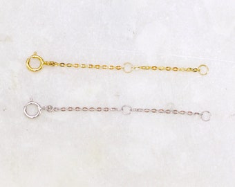 Chain Extender in Solid 10K/14K Gold, 2" Adjustable Necklace Extender, Jewelry Findings