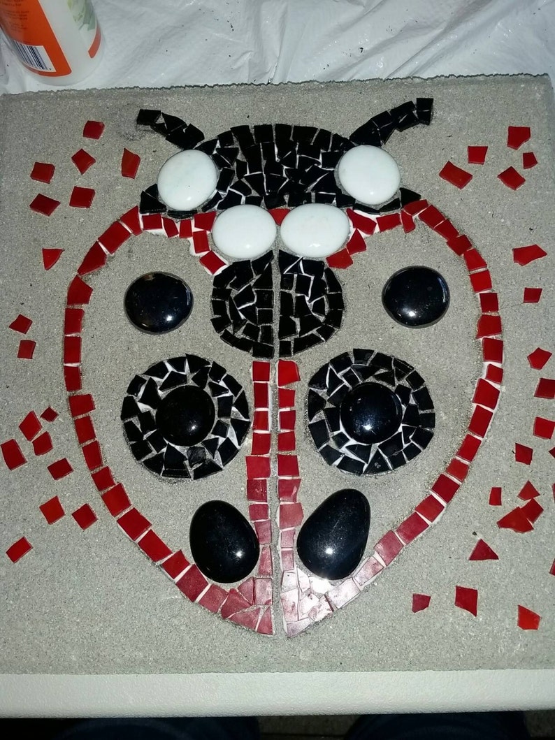Ladybug Mosaic Stepping Stone 12 x 12 Stone Etsy