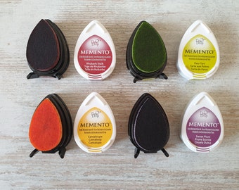 Memento kit of 4 metallic Tsukineko Brillance stamp pads, bright color ink, rimless pads for large stamps