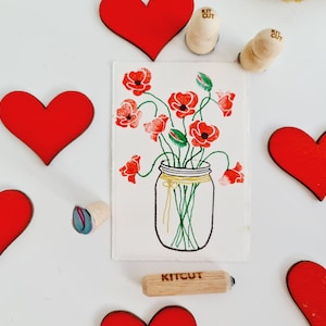 Timbro papaveri un kit di timbri per mazzo di fiori e prato fiorito per scrapbooking