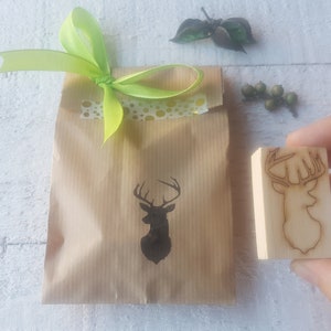 Renna timbro in gomma, per decorazioni di Natale, biglietti auguri, carta regalo, tags, etichette, buste, decorare il natale e i pacchetti