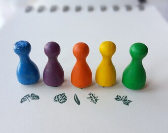 Kit of leaves stamps, mini stamps, rubber stamps, mini decorative stamps, a stamp, or kit of stamps, leaves in stamp, leaflets