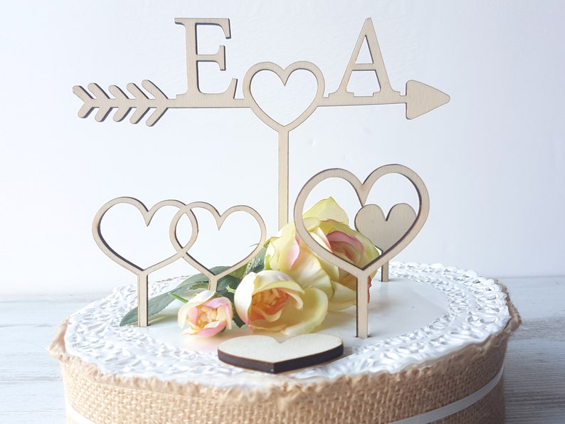 wedding wooden caketopper for bride and groom Wedding Caketopper caketopper with initials Monogram Cake Topper customizable caketopper