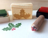 2 Christmas Stamps,Holly stamp, Gift Tag Stamp, Christmas Tag , Gift Tag stamp, Seson greating, Happy holiday