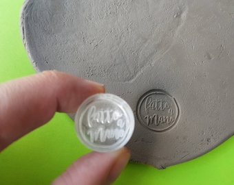 Custom Clay Stamp: Hand Made, personalization stamp, clay stamp, stamp for fimo, stamp for candles and soaps