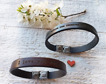 Kindred couple bracelet, two custom bracelets for you, Leather Custom Bracelet, Valentine's day