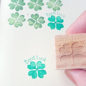 Quadrifoglio Briefmarke, viel Glück, Etikettenstempel, Dekorationsstempel, für Pakete, Geburtstag, Grüße, Abschluss, Kommunion, Hochzeit