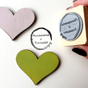 Timbro di matrimonio  personalizzato, con nomi e data da salvare. Timbro per inviti, confetti, decorazioni del tuo matrimonio