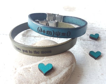 Men Bracelet personalized,  woman, bracelet customizable, blue bracelet, green, leather bracelet 1 cm thick, adjustable clasp, custom