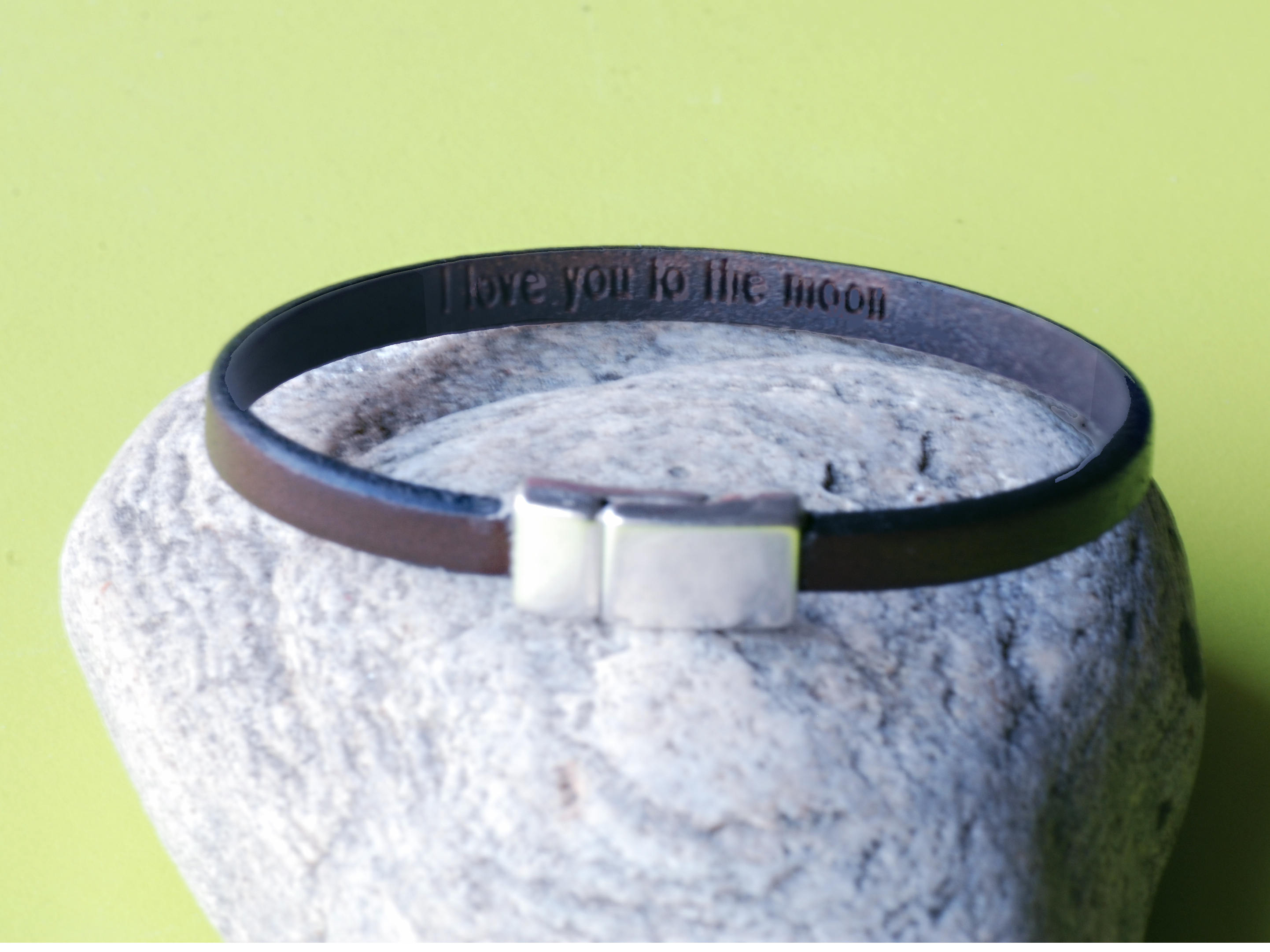 Mens silver bracelet engraved on inside best sale