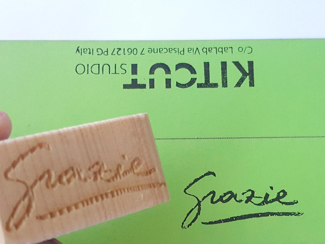 Rayher Timbro di ringraziamento verticale 3x7cm