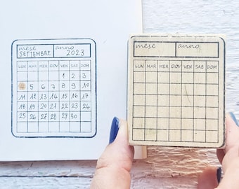 Calendar stamp in Italian for your diary, agenda, bullet journal, scrapbook