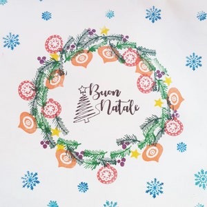 Timbri ghirlanda. 3 Timbri: 2 palline di Natale, 1 foglia di abete, kit in 2 misure. Per biglietti di Natale, carta regalo, decorazioni