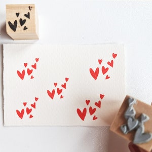 Timbro cuori, cuoricini, timbro per decorare biglietti degli sposi, biglietti di auguri. Per matrimonio o cerimonie, per compleanni e feste