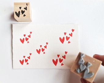 Stamp hearts, little hearts, stamp for decorating wedding cards, greeting cards. For weddings or ceremonies, for birthdays and parties