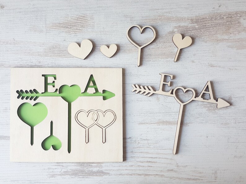 wedding wooden caketopper for bride and groom Wedding Caketopper caketopper with initials Monogram Cake Topper customizable caketopper