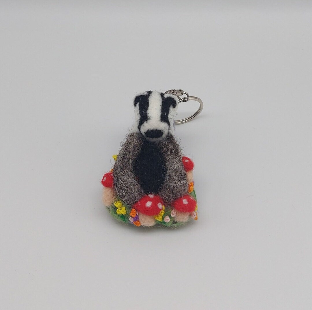 Badger Keyring Badger Keychain Badger Key Fob Felt Badger Etsy UK