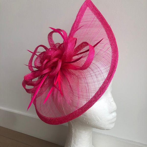 Pink, hot pink, crimson, Fascinator, Fascinators, Fascinator hat, hat, hatinator, wedding, ascot, derby, races, wedding hat, derby hat,