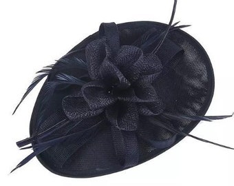 Navy Fascinator hat, Fascinator, Fascinators, Fascinator hat, navy hatinator, navy wedding Fascinator, navy derby hat, church hat, derby hat