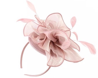 Black Blush Light Pink Flower Birdcage Veil Flower Fascinator Races Hat Vtg 4962 Black Blush Light Pink Flower Birdcage Veil Flower Fascinator Races Hat Vtg 4962