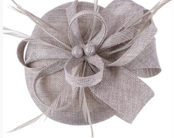 Silver Grey Gray Grey Fascinator Grey 