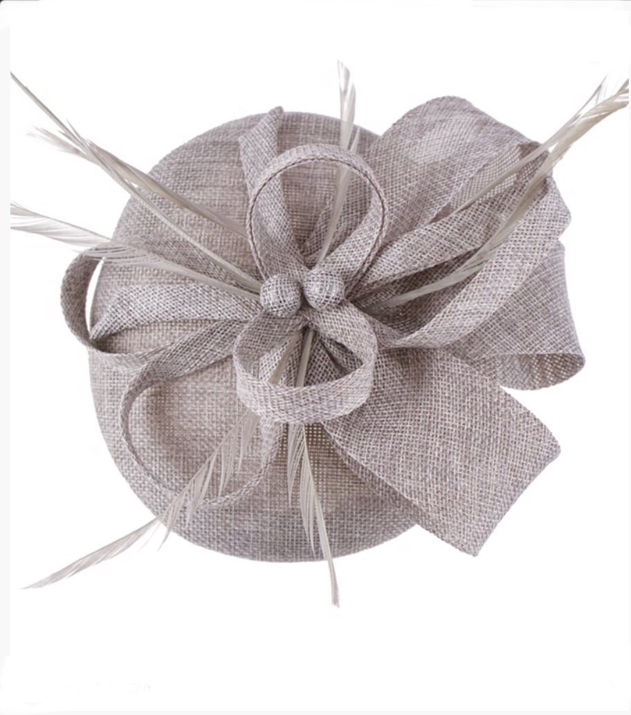 Silver Grey Gray Grey Fascinator Grey 