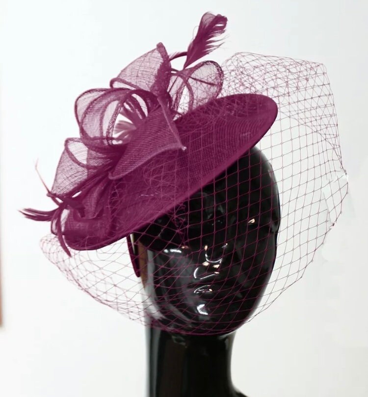 Purple Plum Mulberry Fascinator Hat 