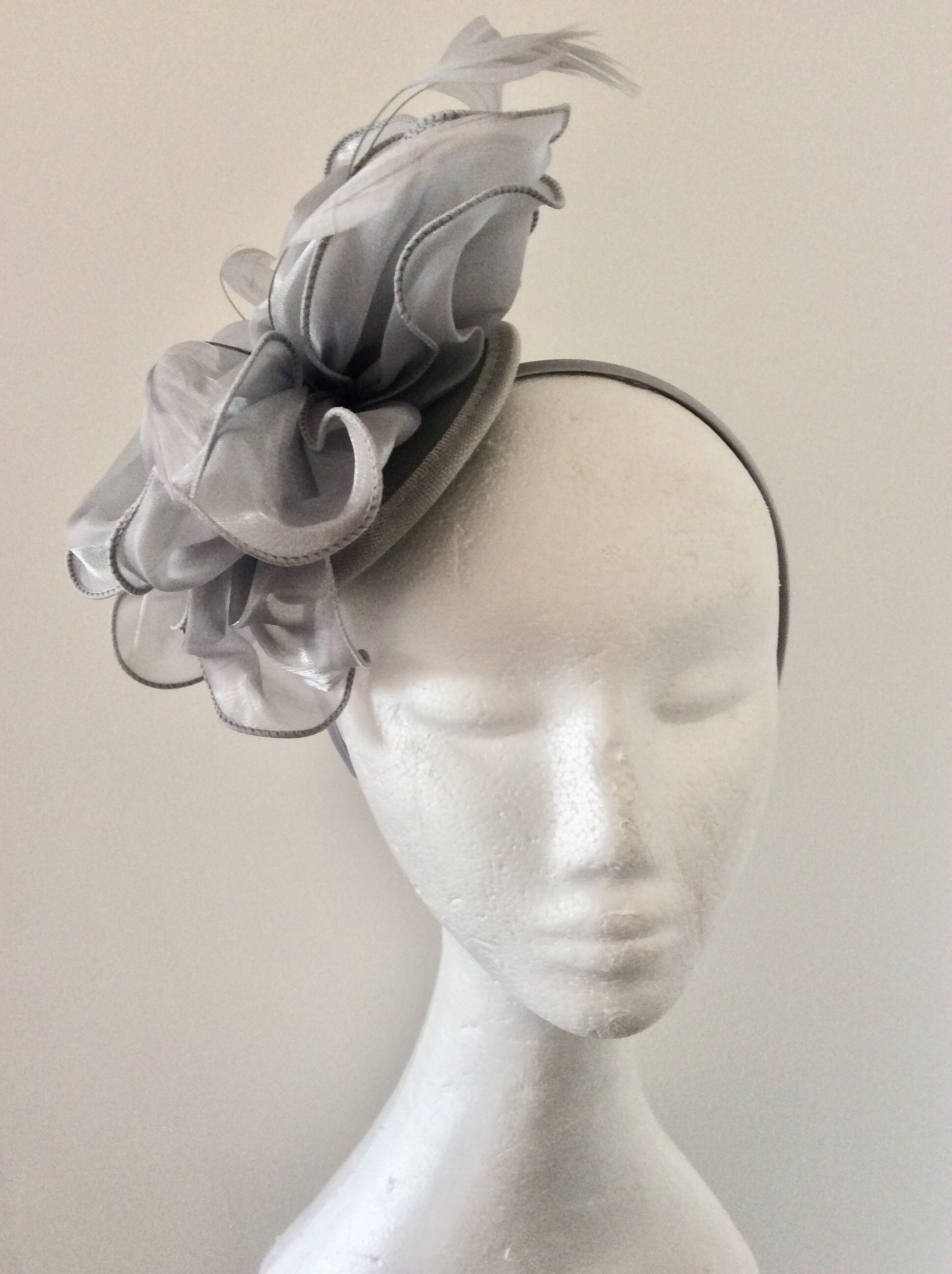 Silver Fascinator Grey Fascinator Gray Fascinator Hat Derby Etsy UK