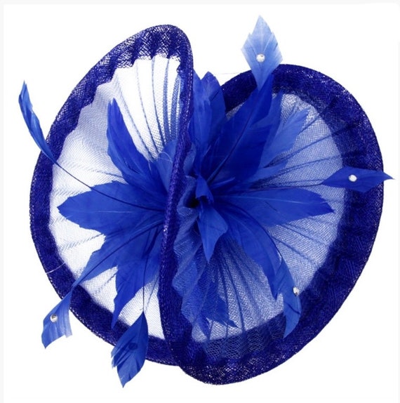 electric blue fascinator hat