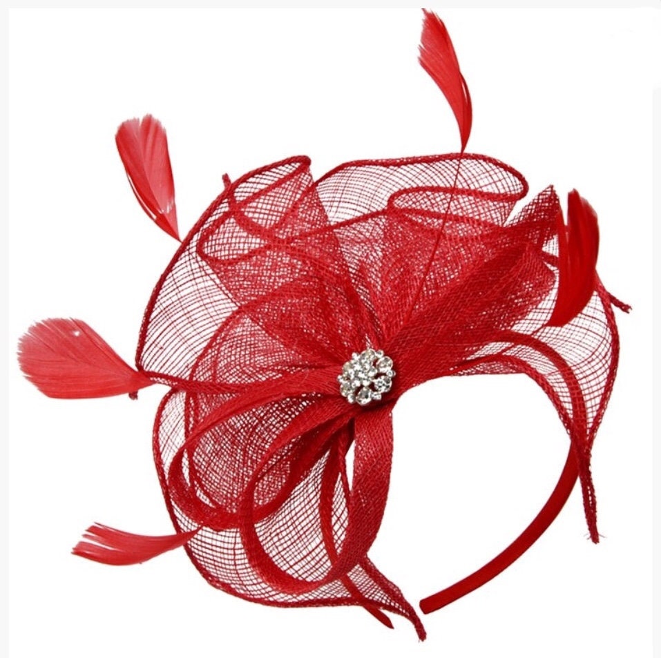 Red Fascinator Crimson Fascinator 