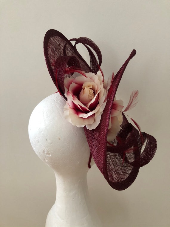 Burgundy Fascinator Burgundy Hatinator 