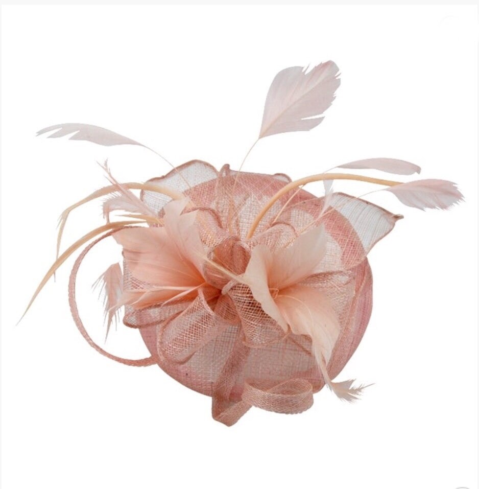 Dusky Pink Fascinator Light Pink 