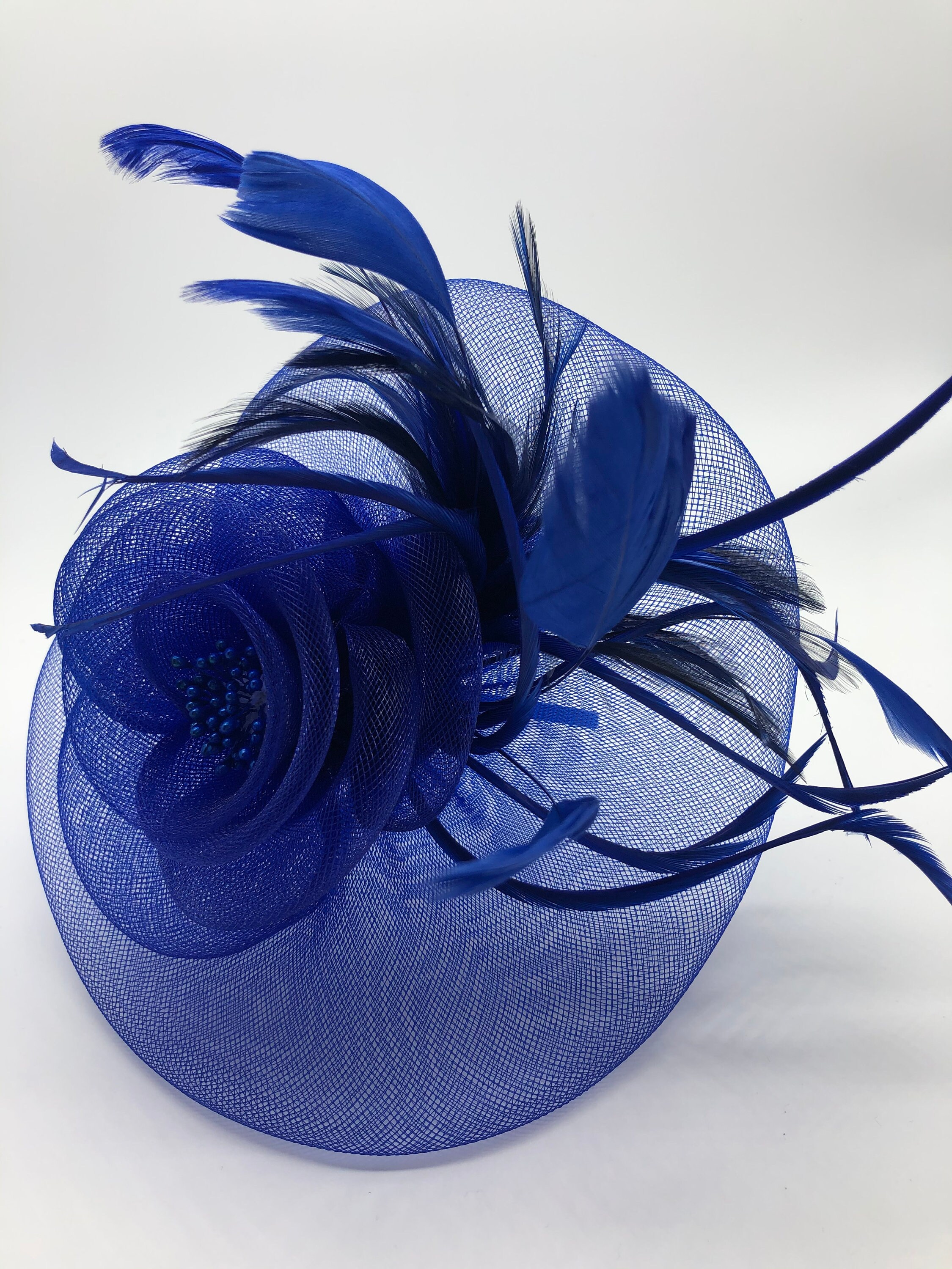 Royal blue Fascinator cobalt blue Fascinator Fascinators Etsy